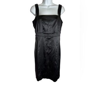 Sangria Dress Size‎ 8 Black Sleeveless Elegant Satin Dress PERFECT 🖤🖤🖤
